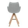 Madrid Real Leather Wooden Stool Grey