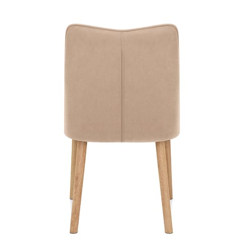 Isabella Oak Dining Chair Beige Fabric
