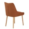 Isabella Oak Dining Chair Brown Fabric