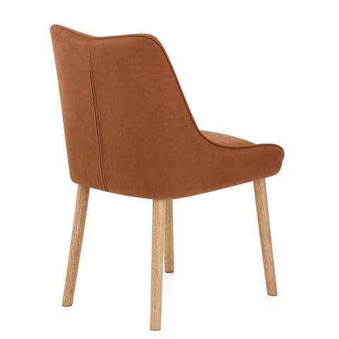 Isabella Oak Dining Chair Brown Fabric