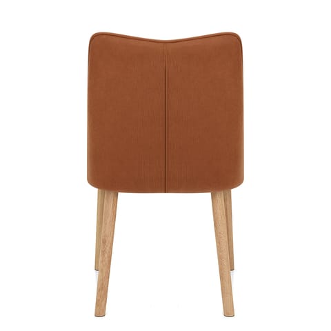 Isabella Oak Dining Chair Brown Fabric