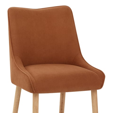 Isabella Oak Dining Chair Brown Fabric