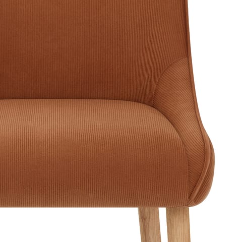 Isabella Oak Dining Chair Brown Fabric