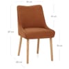 Isabella Oak Dining Chair Brown Fabric