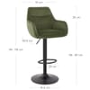 Matteo Bar Stool Green Fabric