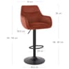 Matteo Bar Stool Rust Fabric
