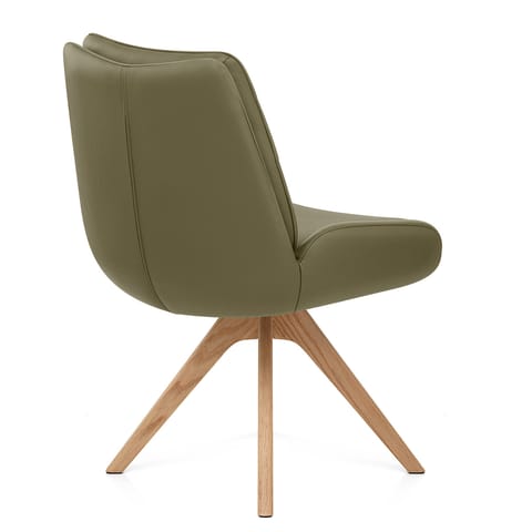 Madrid Real Leather Dining Chair Green