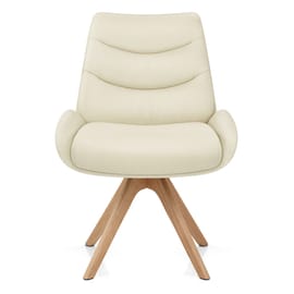 Madrid Real Leather Dining Chair Cream