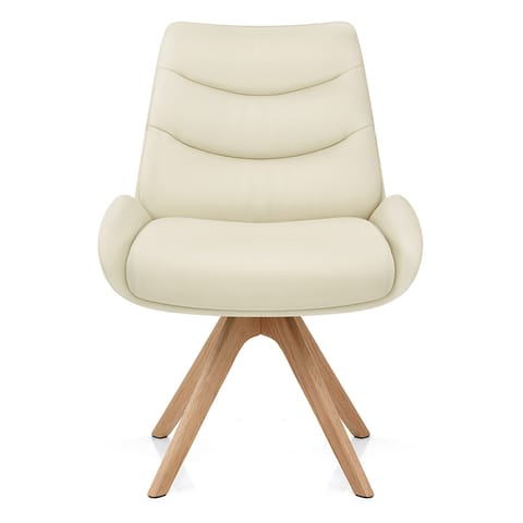 Madrid Real Leather Dining Chair Cream