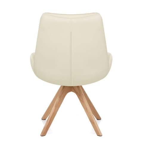 Madrid Real Leather Dining Chair Cream