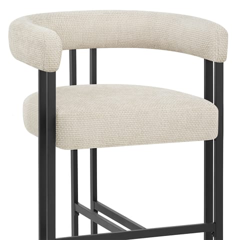 Gigi Bar Stool Cream Fabric