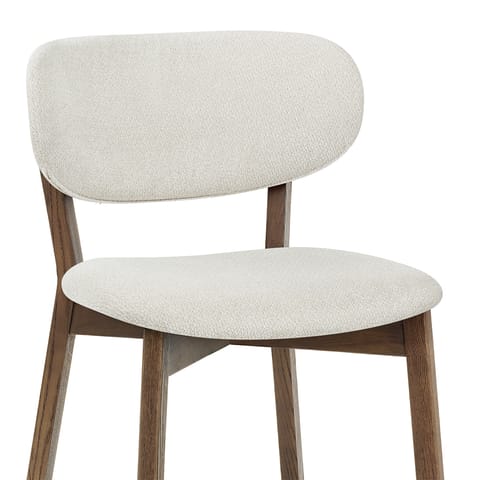 Maya Light Oak Chair Ivory Fabric