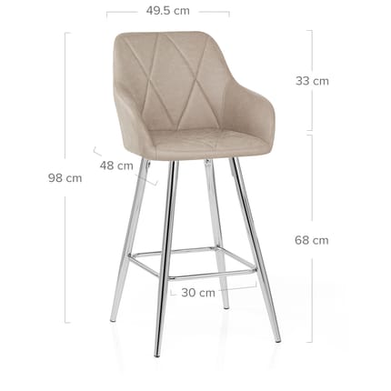 Mason Bar Stool Taupe Dimensions
