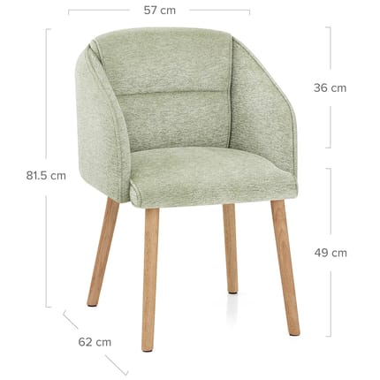 Asti Dining Chair Green Fabric Dimensions