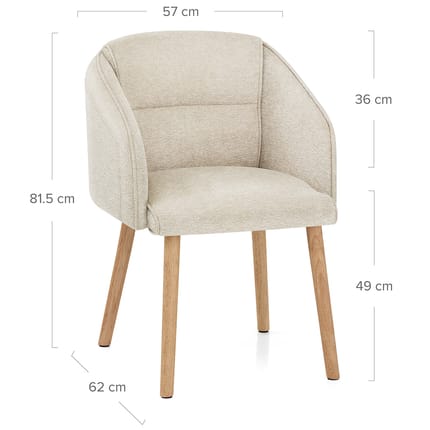 Asti Dining Chair Beige Fabric Dimensions