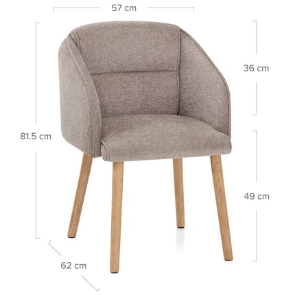 Asti Dining Chair Brown Fabric Dimensions