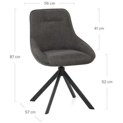 Dante Dining Chair Charcoal Dimensions