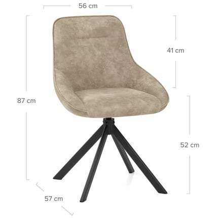 Dante Dining Chair Taupe Dimensions