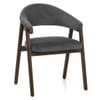 Amber Dark Oak Chair Charcoal Fabric