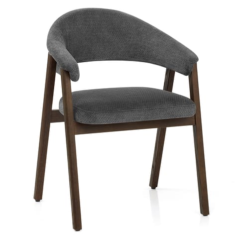 Amber Dark Oak Chair Charcoal Fabric
