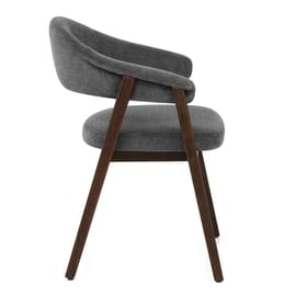 Amber Dark Oak Chair Charcoal Fabric