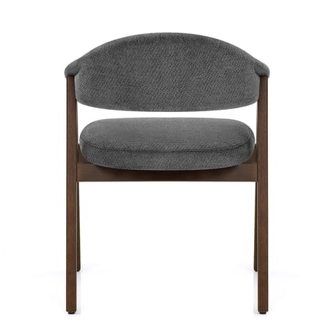 Amber Dark Oak Chair Charcoal Fabric
