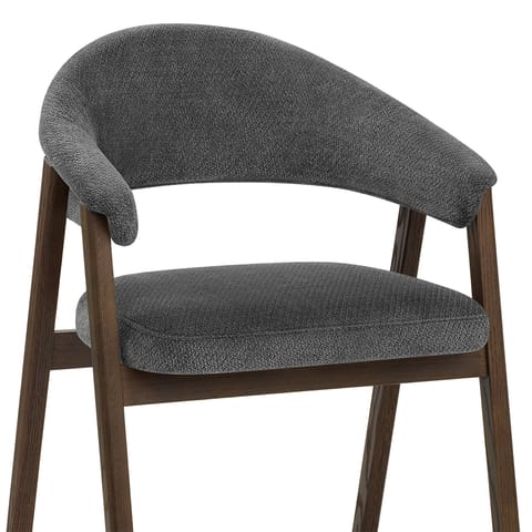 Amber Dark Oak Chair Charcoal Fabric