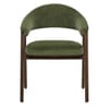 Amber Dark Oak Chair Green Fabric