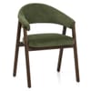 Amber Dark Oak Chair Green Fabric