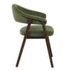 Amber Dark Oak Chair Green Fabric