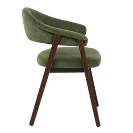 Amber Dark Oak Chair Green Fabric
