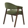 Amber Dark Oak Chair Green Fabric