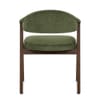 Amber Dark Oak Chair Green Fabric
