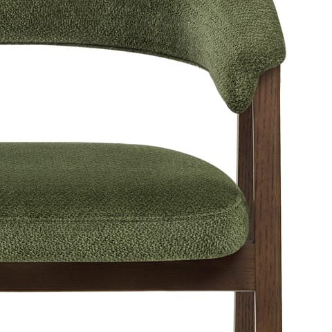 Amber Dark Oak Chair Green Fabric