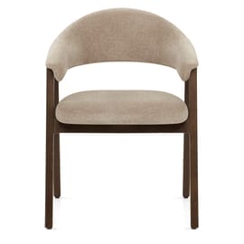 Amber Dark Oak Chair Tweed Fabric