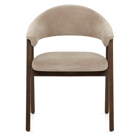 Amber Dark Oak Chair Tweed Fabric