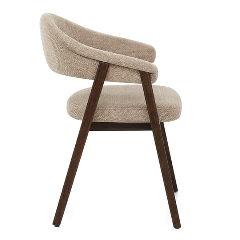 Amber Dark Oak Chair Tweed Fabric