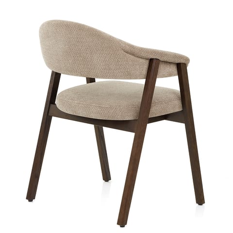 Amber Dark Oak Chair Tweed Fabric