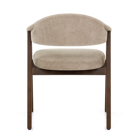 Amber Dark Oak Chair Tweed Fabric