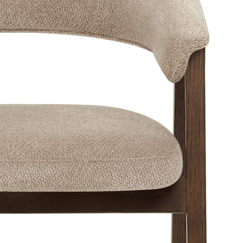 Amber Dark Oak Chair Tweed Fabric