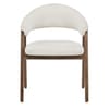 Amber Light Oak Chair Ivory Fabric
