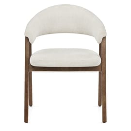 Amber Light Oak Chair Ivory Fabric