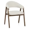 Amber Light Oak Chair Ivory Fabric