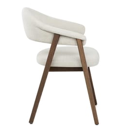 Amber Light Oak Chair Ivory Fabric