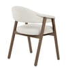 Amber Light Oak Chair Ivory Fabric