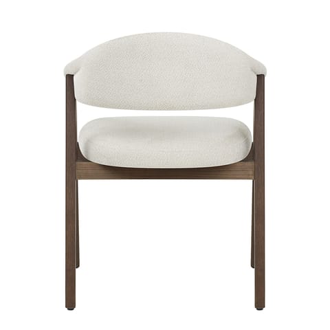 Amber Light Oak Chair Ivory Fabric