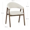 Amber Light Oak Chair Ivory Fabric