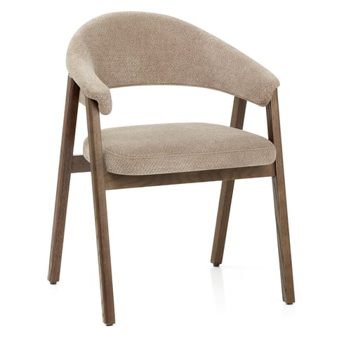 Amber Light Oak Chair Tweed Fabric