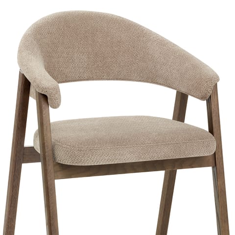 Amber Light Oak Chair Tweed Fabric
