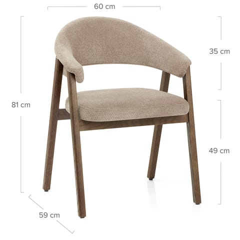 Amber Light Oak Chair Tweed Fabric